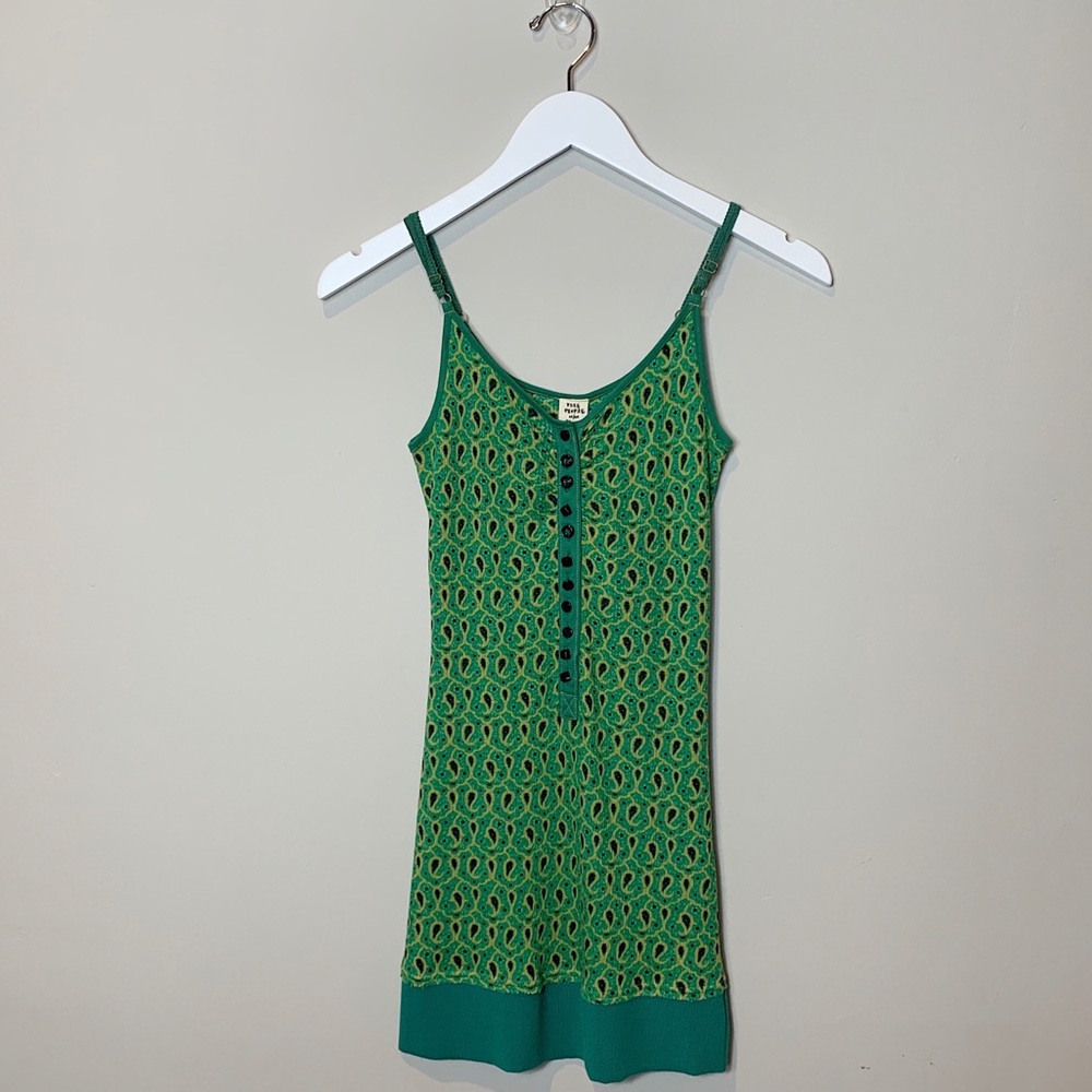 Free People Paisley Tank Green